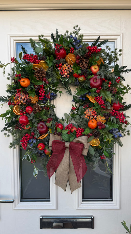 Festive fruits Christmas wreath