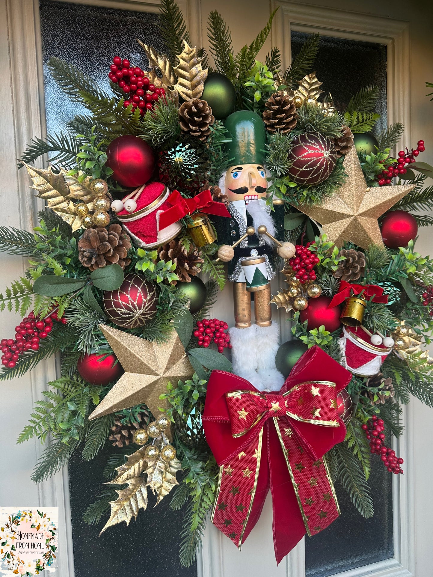 Traditional nutcracker wreath