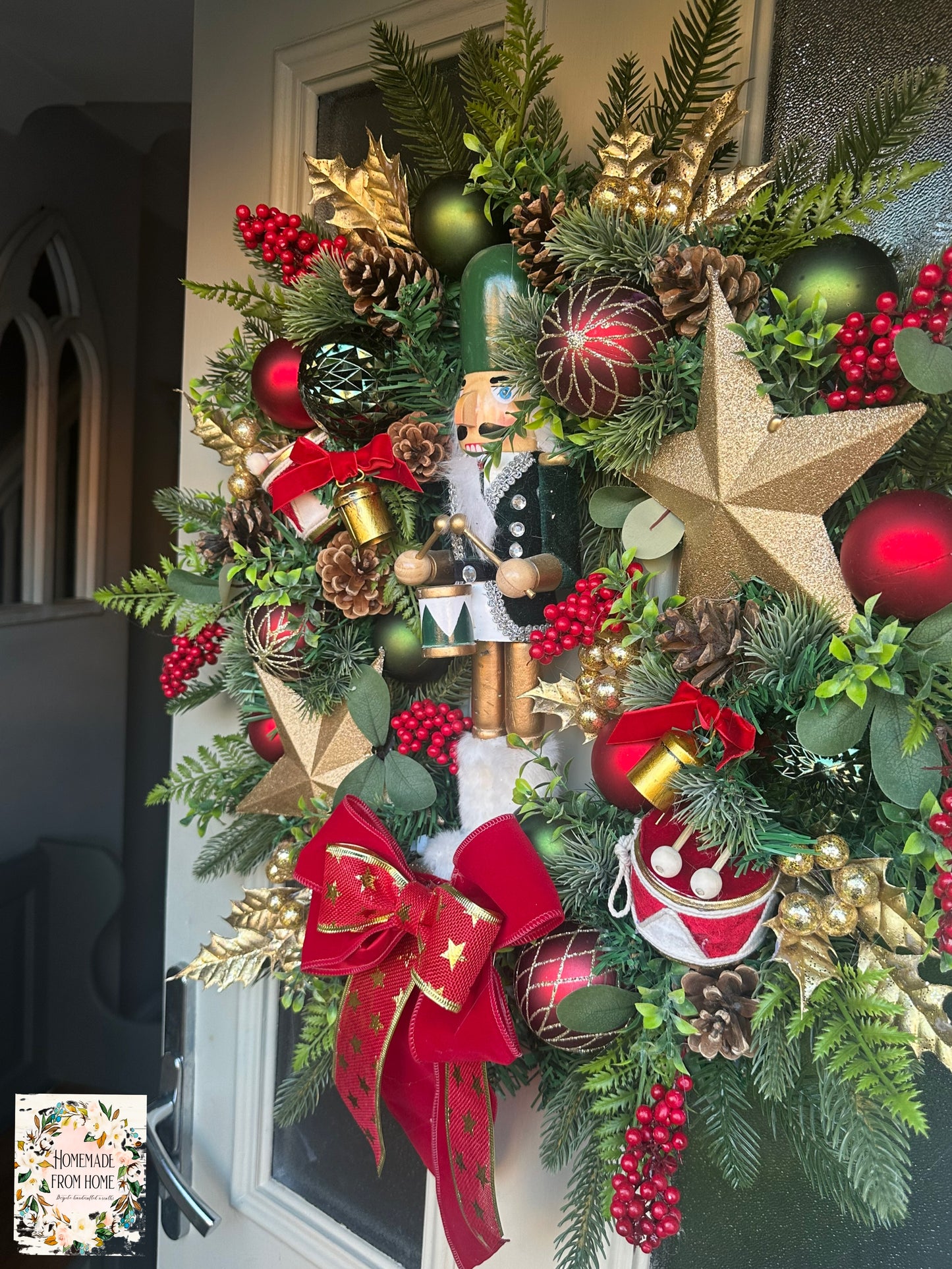 Traditional nutcracker wreath