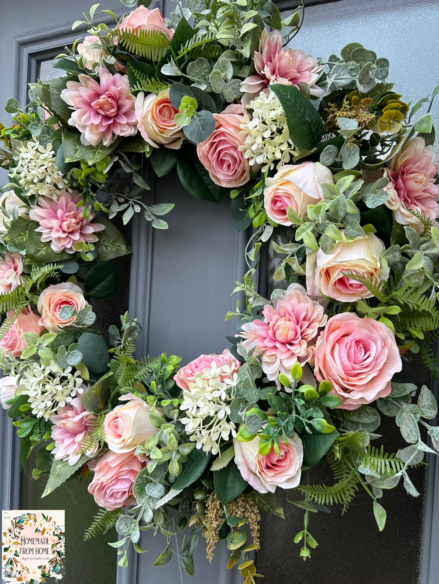 Rose & dahlia wreath