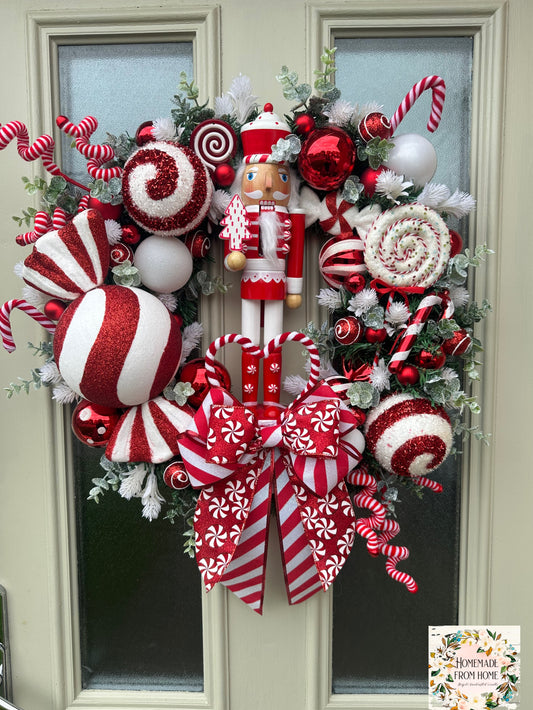 Candy nutcracker wreath