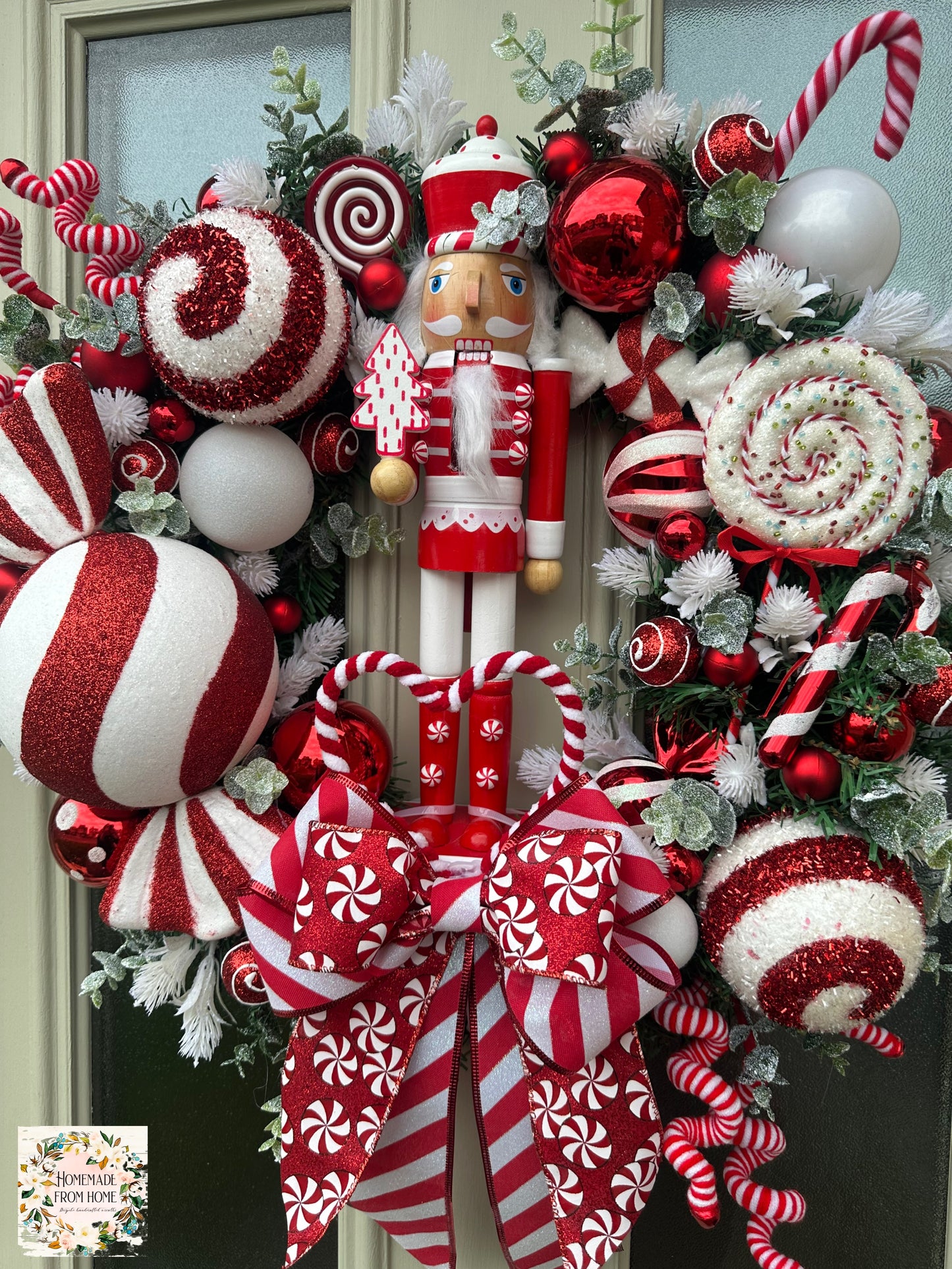 Candy nutcracker wreath