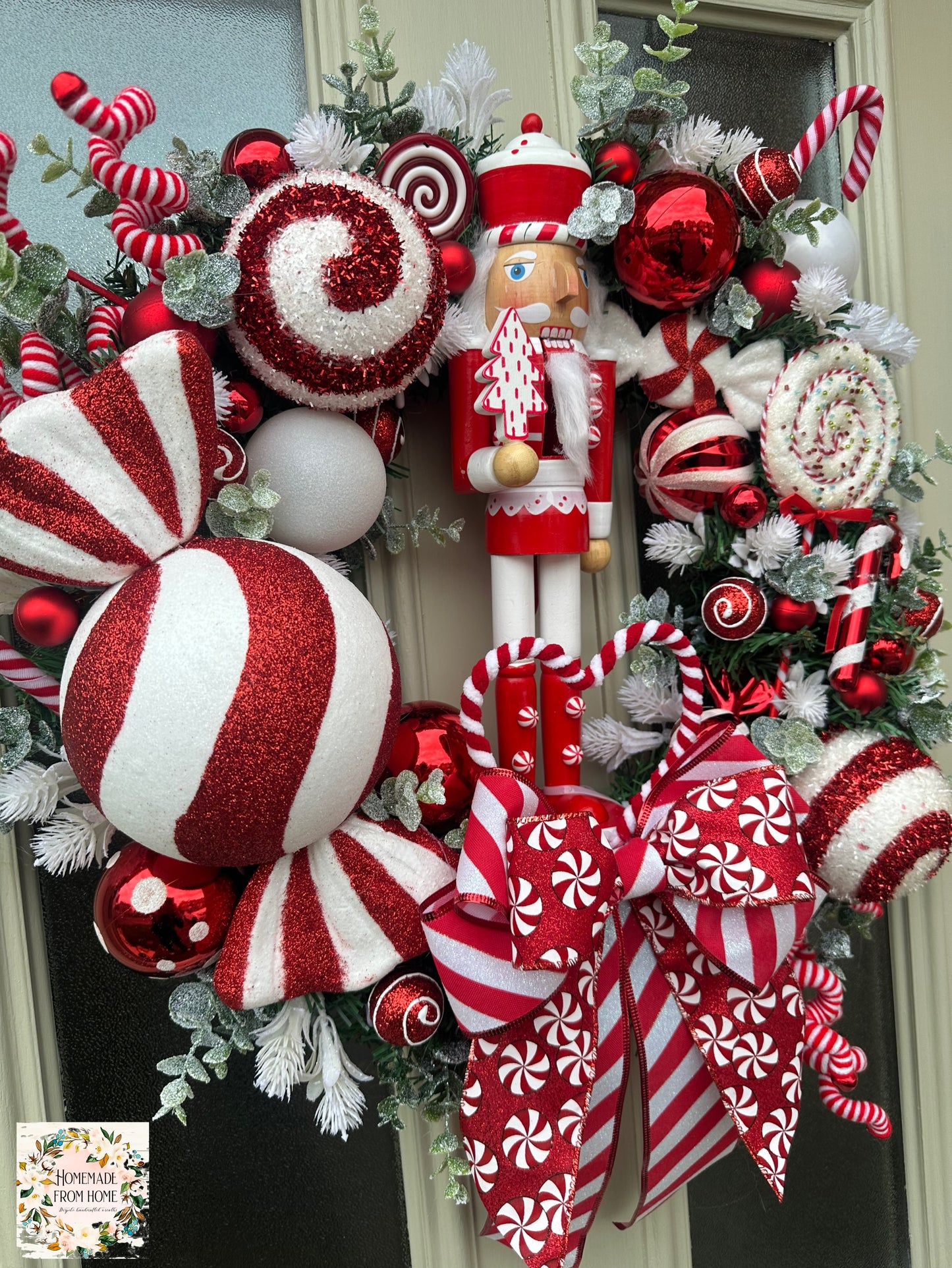 Candy nutcracker wreath