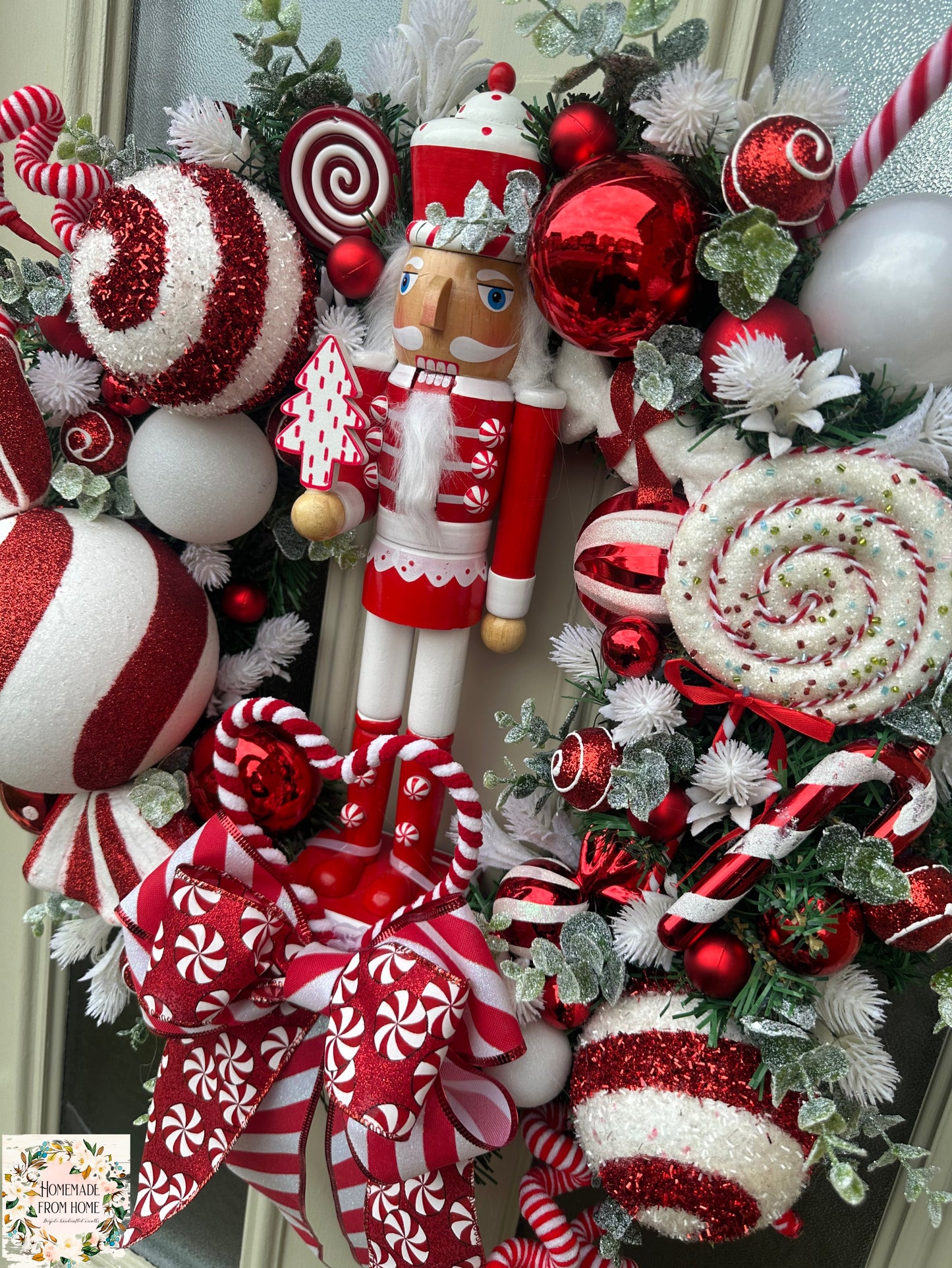 Candy nutcracker wreath