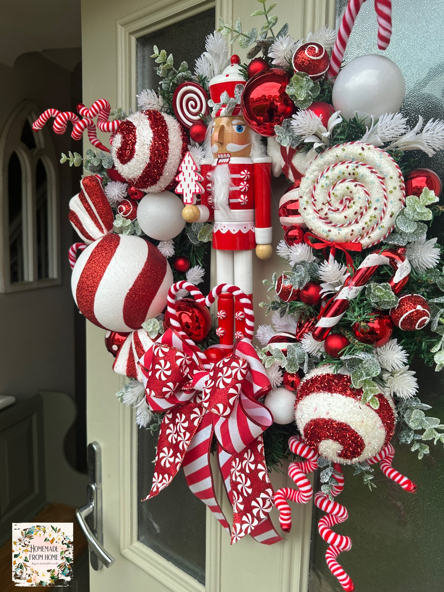 Candy nutcracker wreath