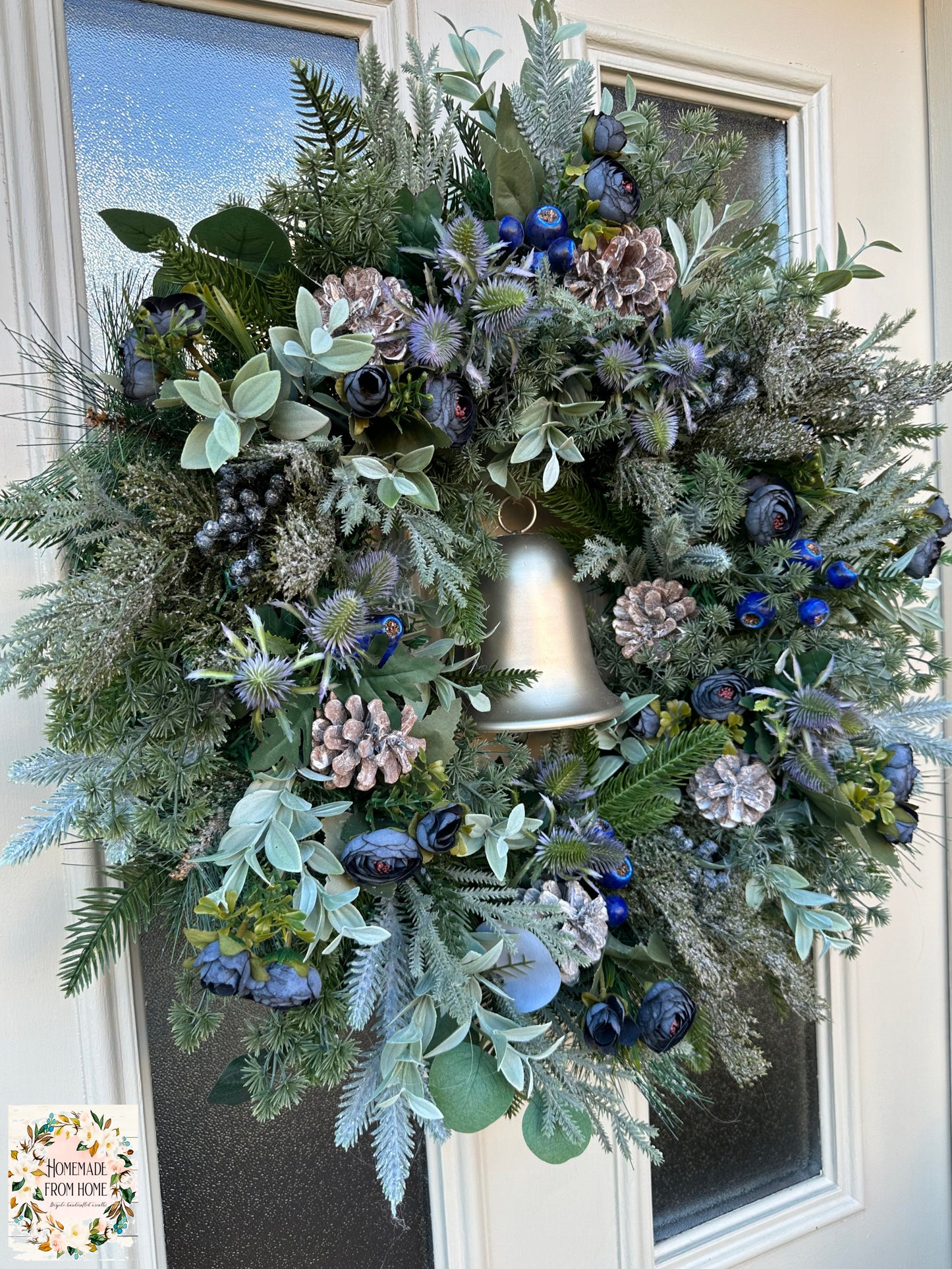 Blueberry & thistle bell wreath