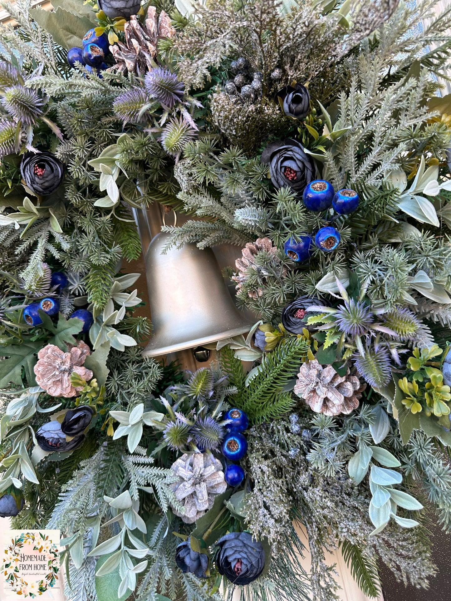 Blueberry & thistle bell wreath