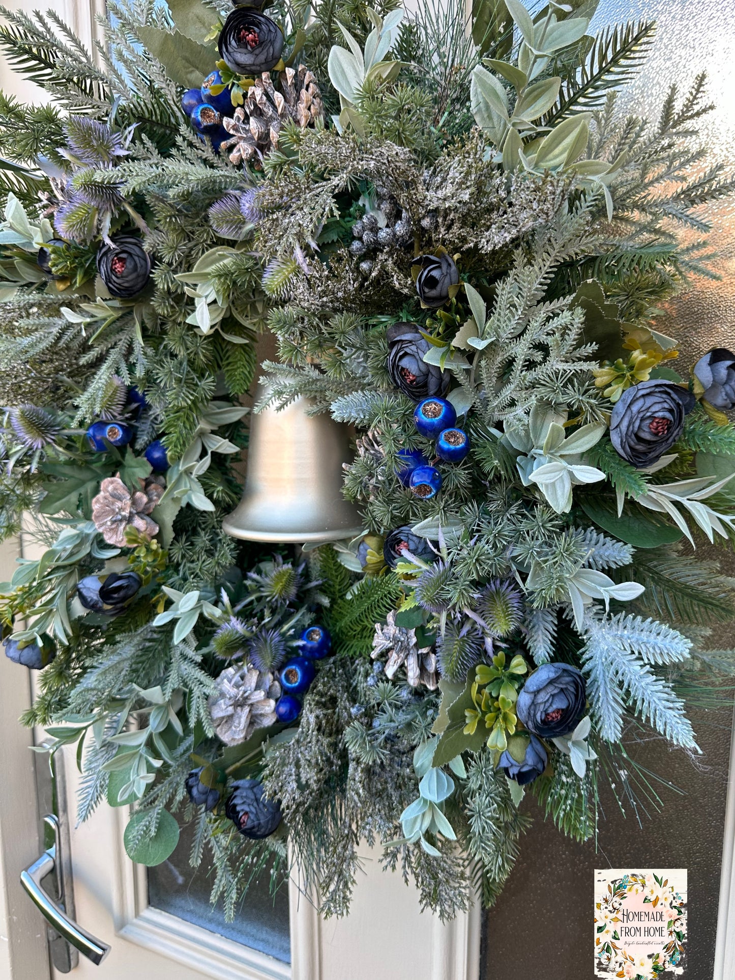 Blueberry & thistle bell wreath