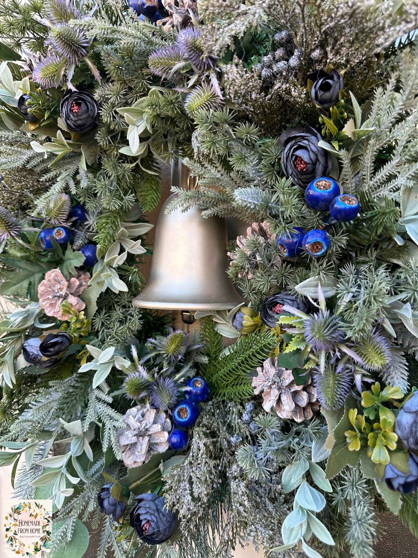 Blueberry & thistle bell wreath