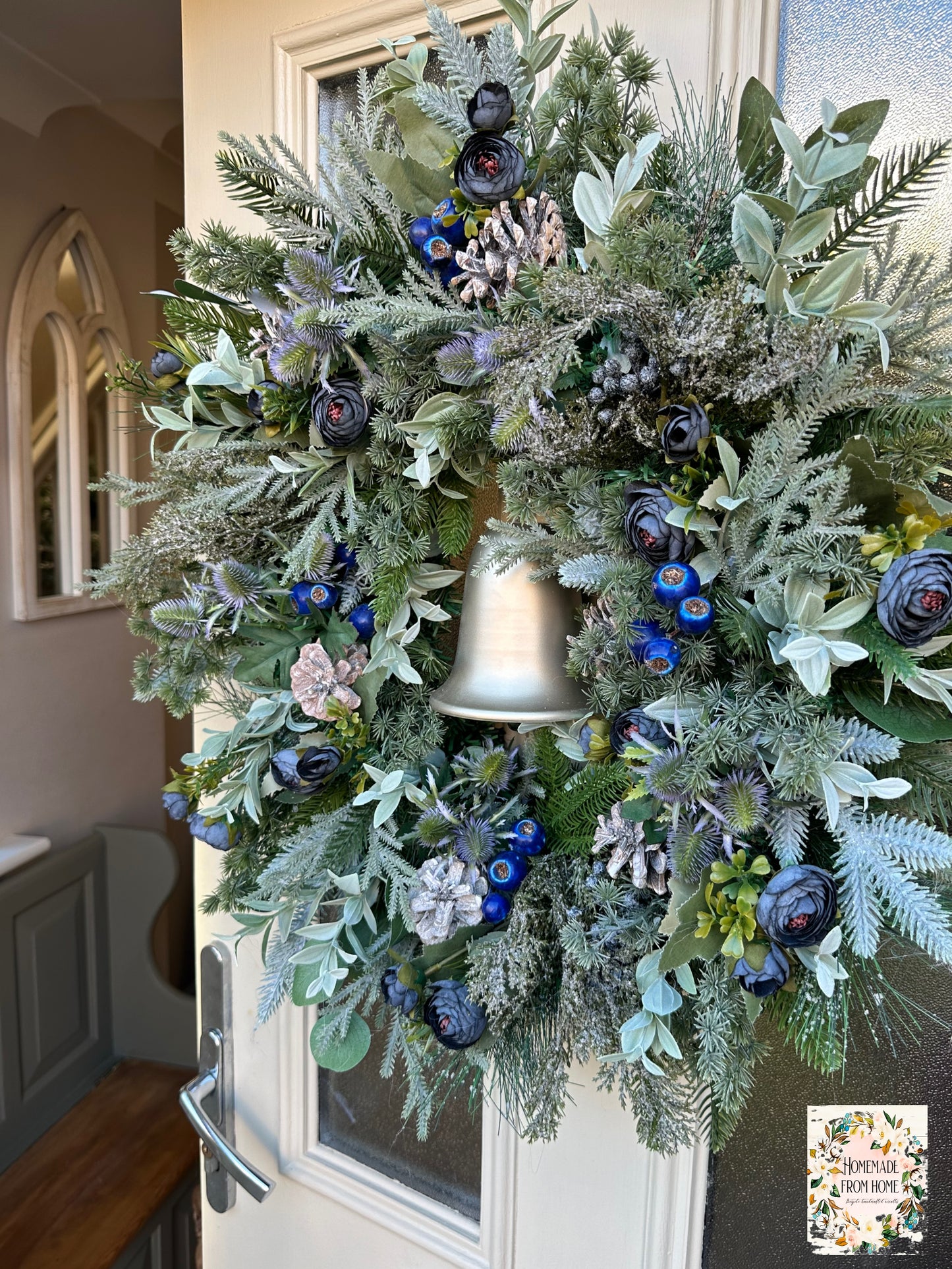 Blueberry & thistle bell wreath