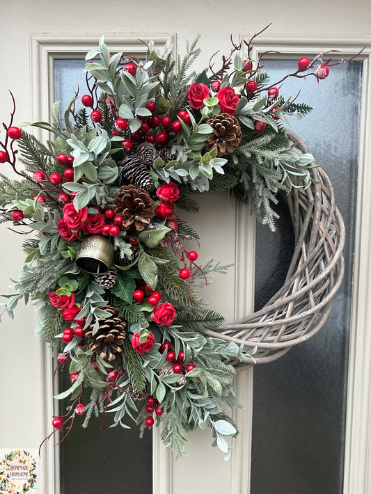 Red berry and bell signature wreath