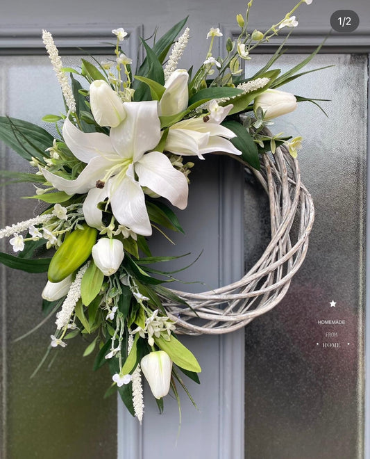 White lily wreath