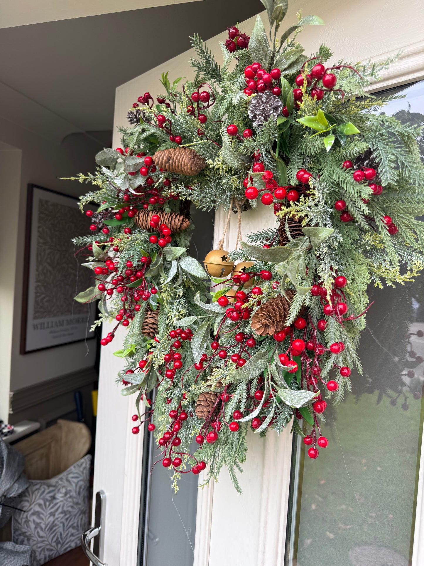 Christmas berry heart wreath (made to order)