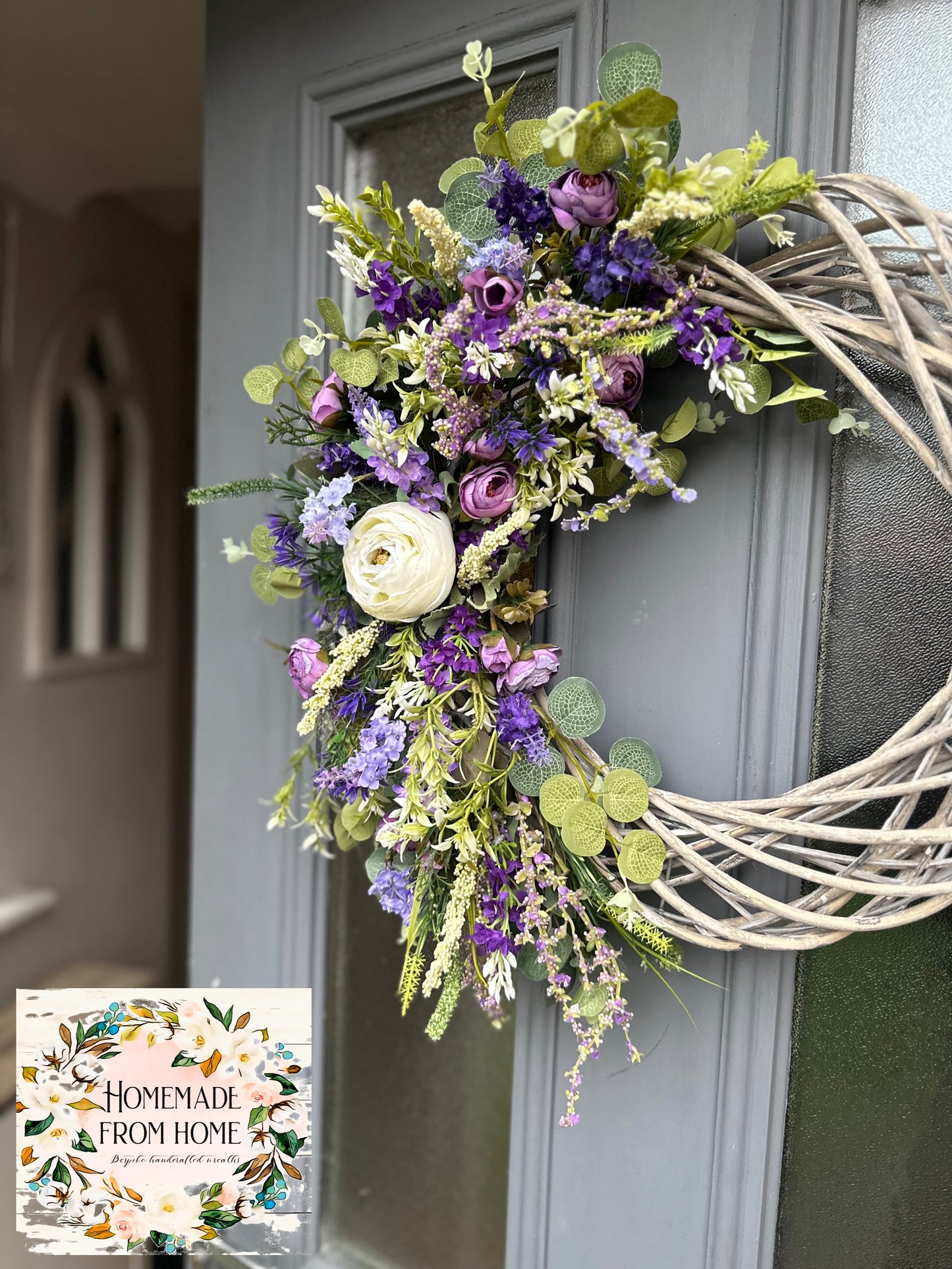 Large wild lavender wreath