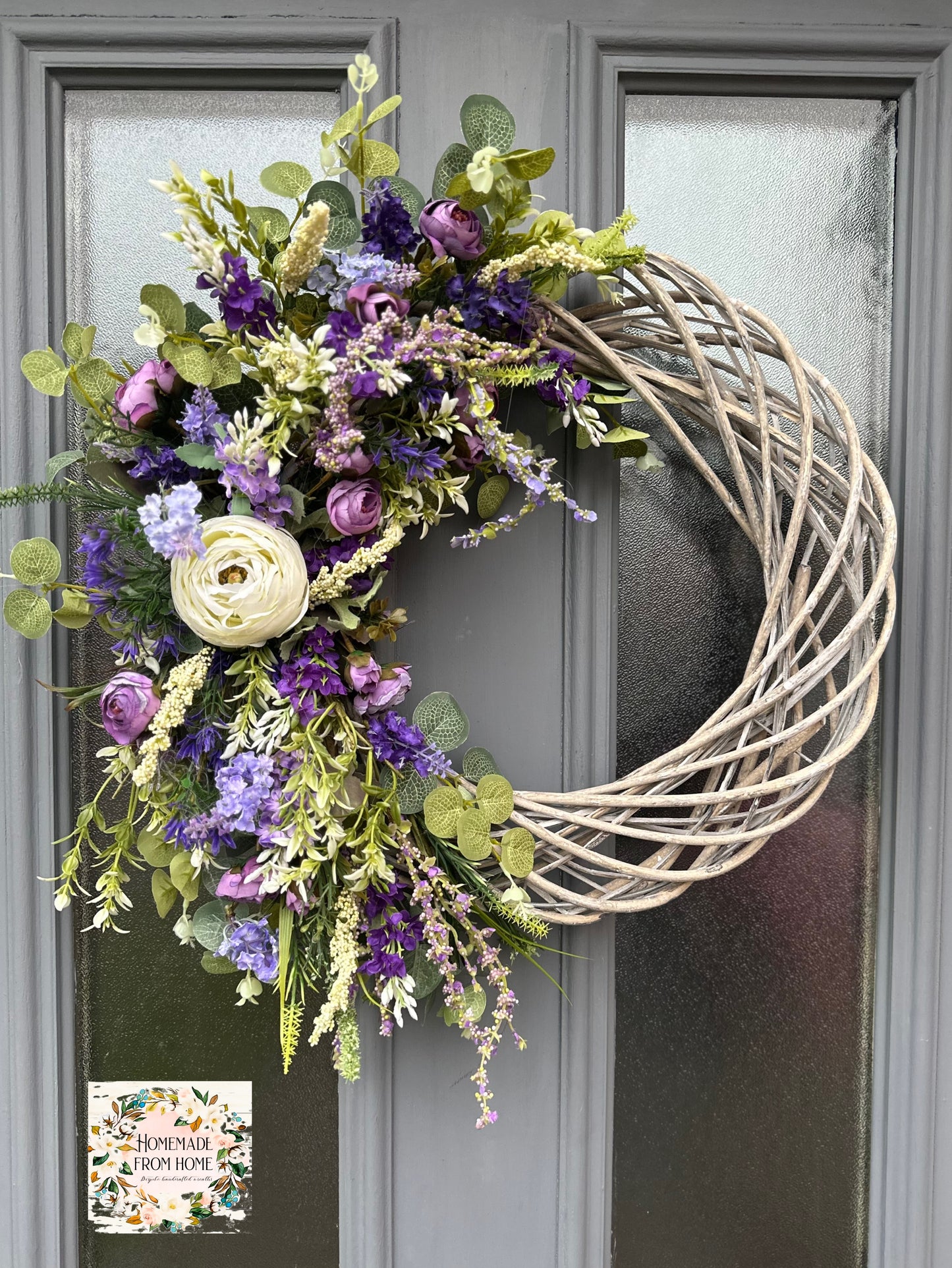Large wild lavender wreath